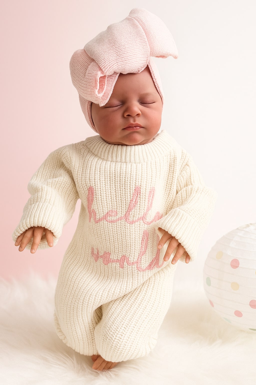 Bandeau nœud tricoté rose – Confort & douceur