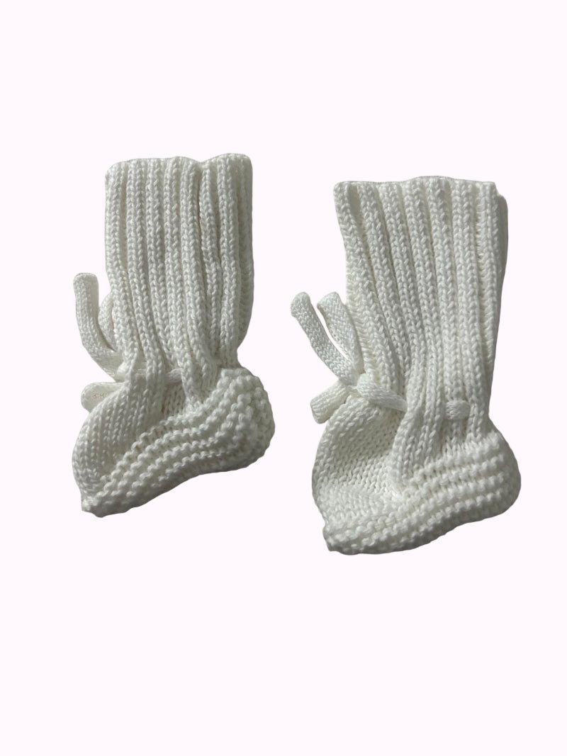Chaussons tricotés blanc - collection hello world