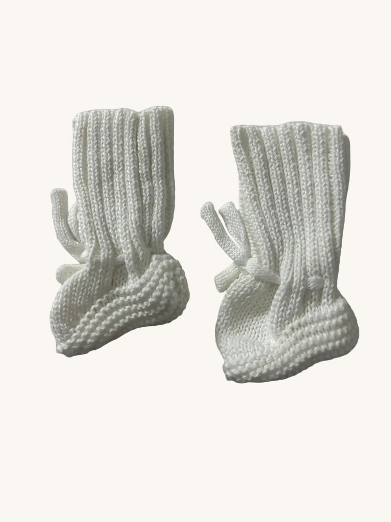 Chaussons tricotés blanc - collection hello world