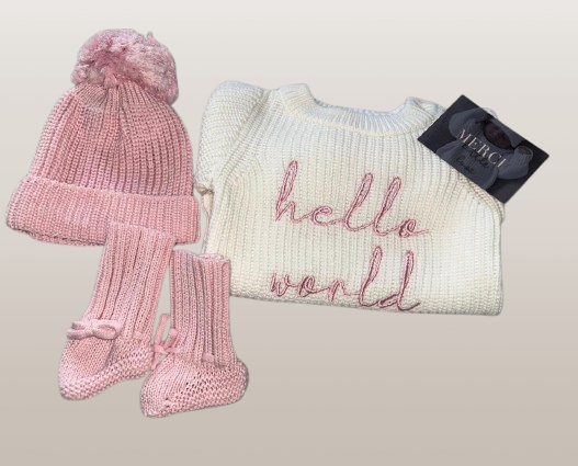 🎁Cadeau de naissance – Combinaison Hello World