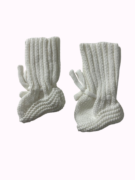 Chaussons tricotés blanc - collection hello world