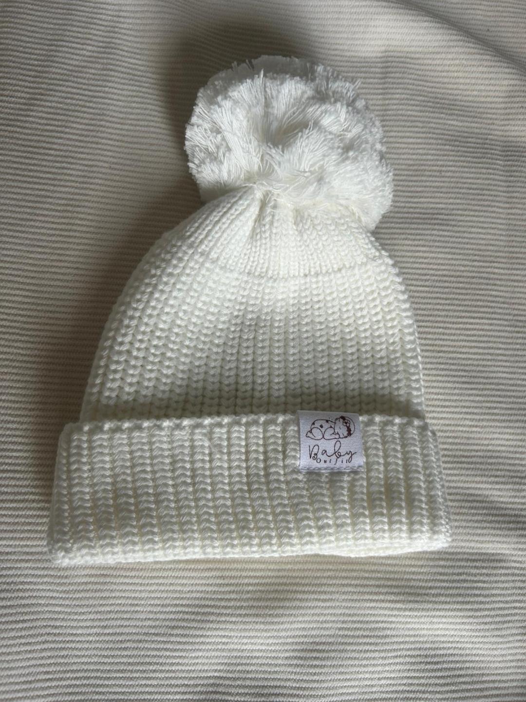 Ensemble 2 pièces tricotés bébé "Little Love" en blanc