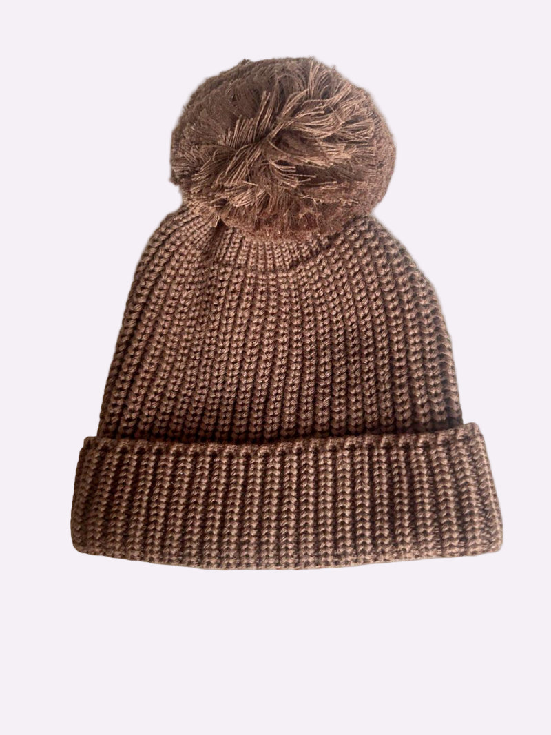 Hello world marron chocolat – Tricot en coton naturel