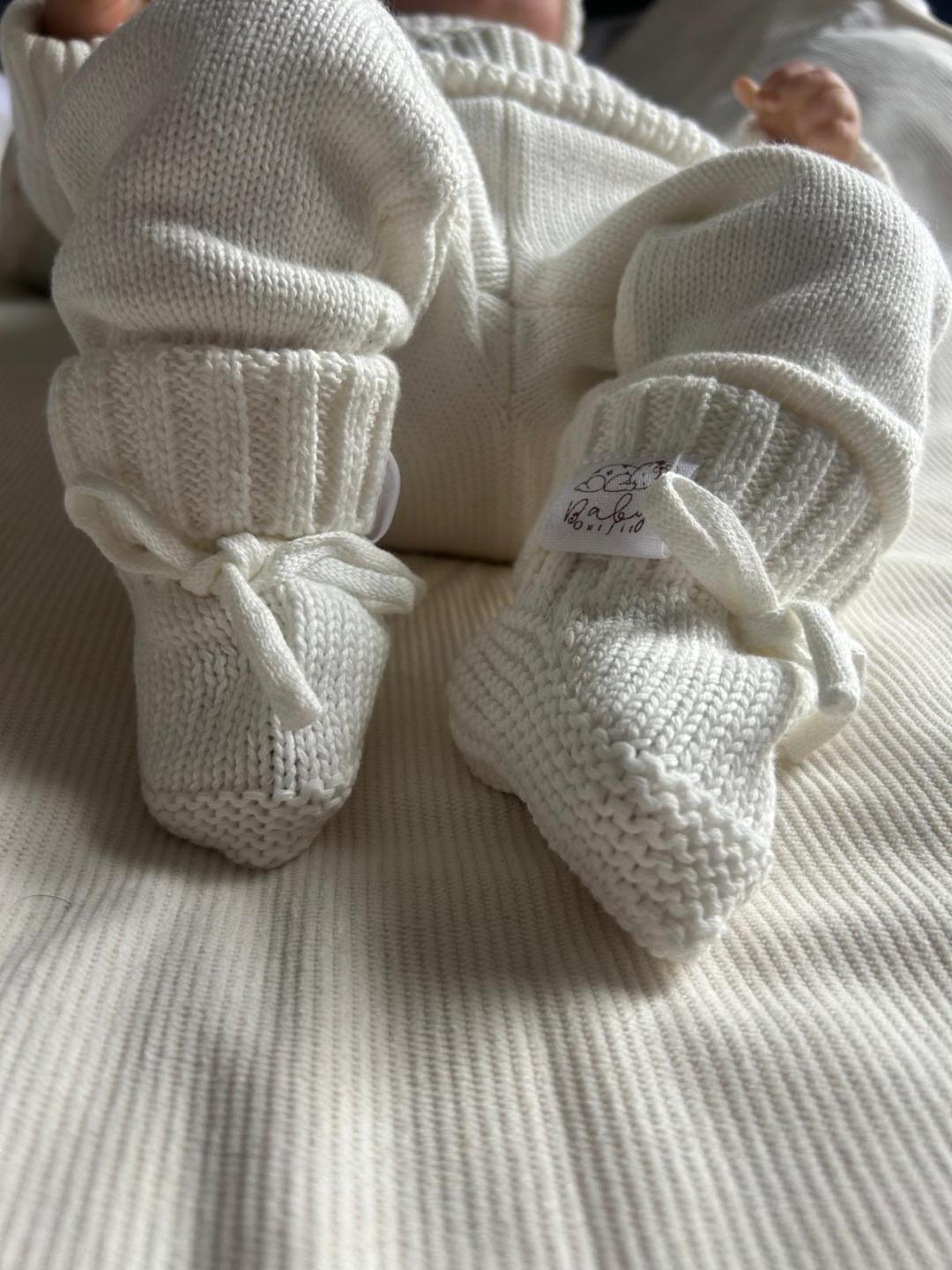 Ensemble 2 pièces tricotés bébé "Little Love" en blanc
