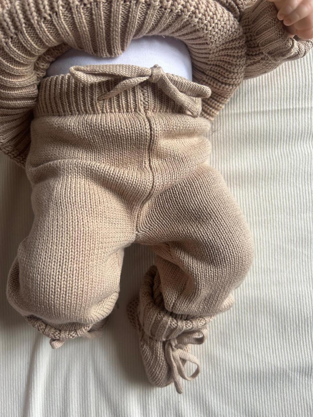 Ensemble tricoté bébé "Little Love" Camel / Beige chaud