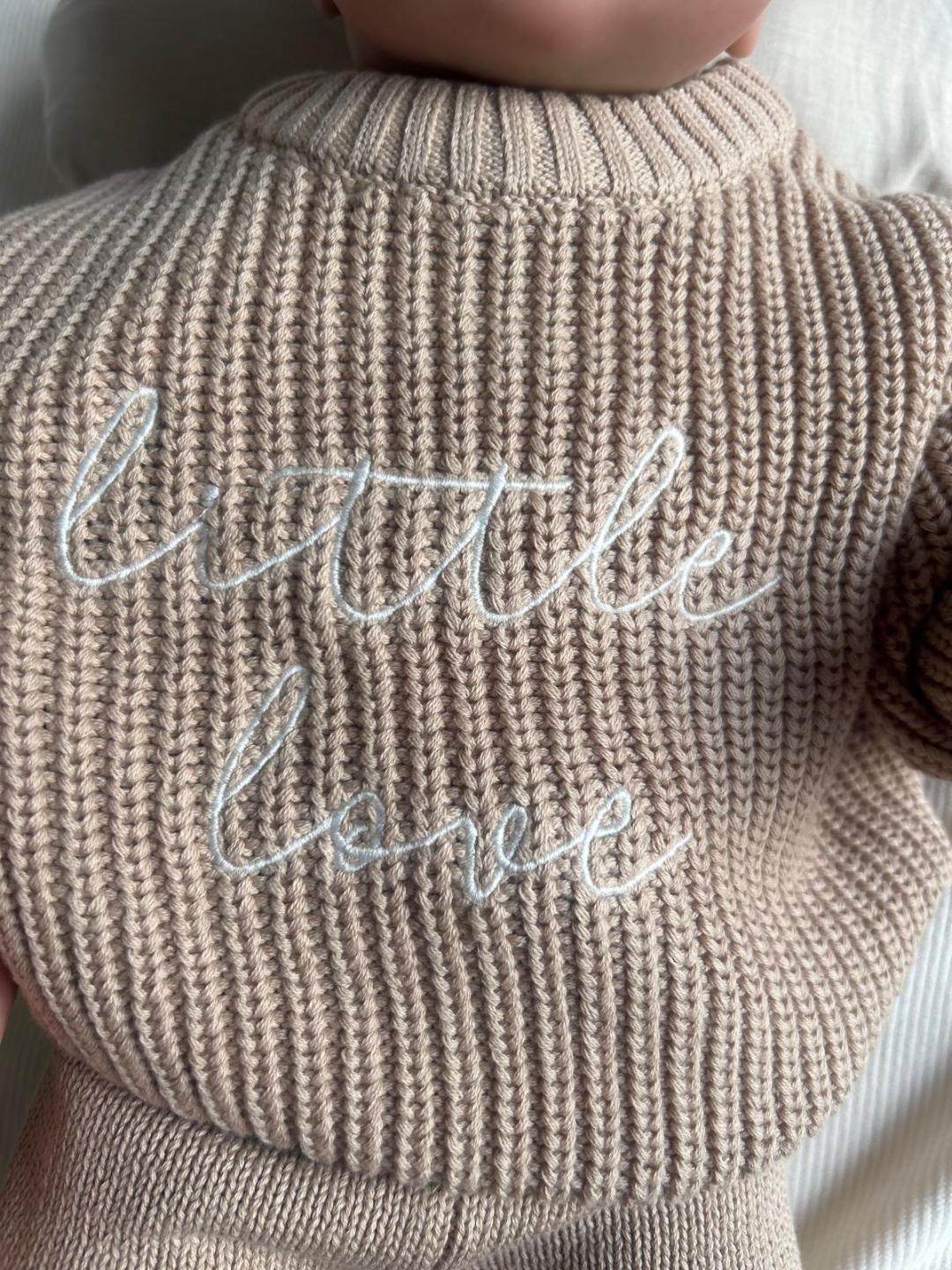 Ensemble tricoté bébé "Little Love" Camel / Beige chaud