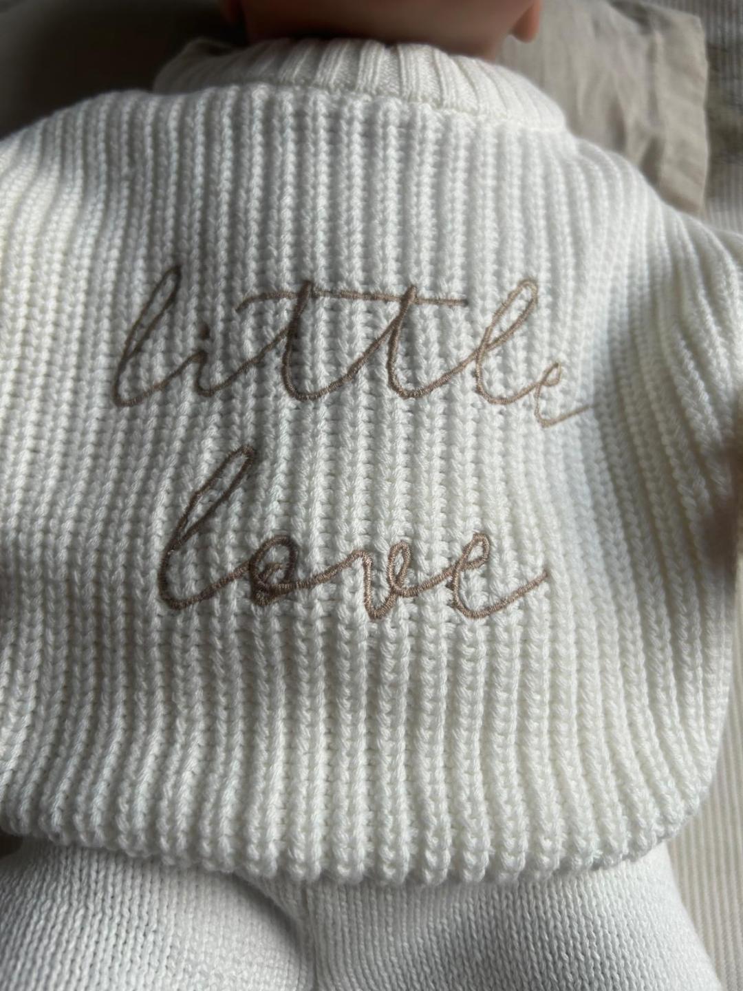 Ensemble 2 pièces tricotés bébé "Little Love" en blanc