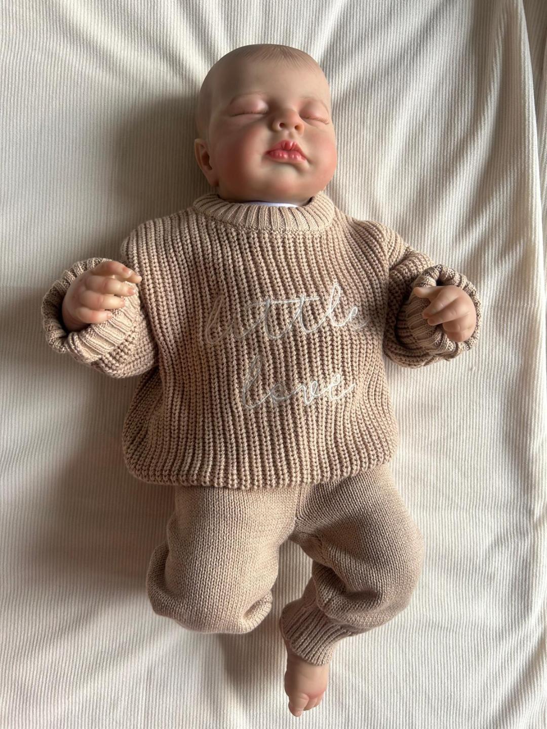 Ensemble tricoté bébé "Little Love" Camel / Beige chaud